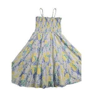 Janie and Jack Girls Floral Smocked Cotton Dress 18  Sundress Resort Vacation